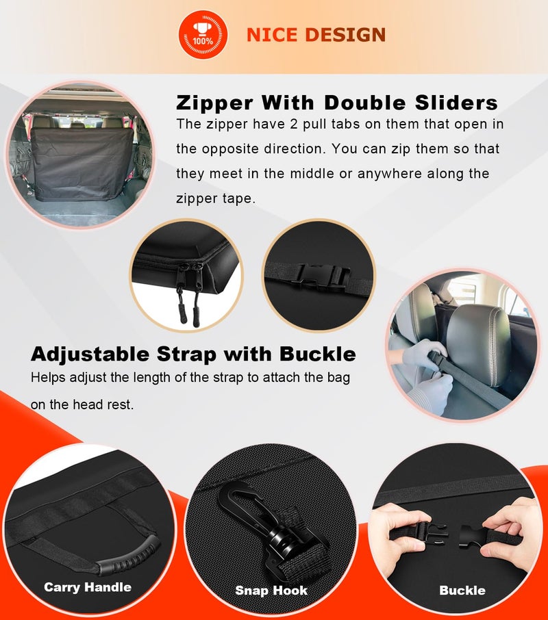 Camoo Freedom Panel Hard Top Storage Bag with Handle For 2007-2025 Jeep Wrangler JK, JKU, JL, JLU, Sports, Sahara, Freedom, Rubicon 2-Door and 4-Door, Jeep Gladiator JT, Car Interior Organizer Bags - Image 4